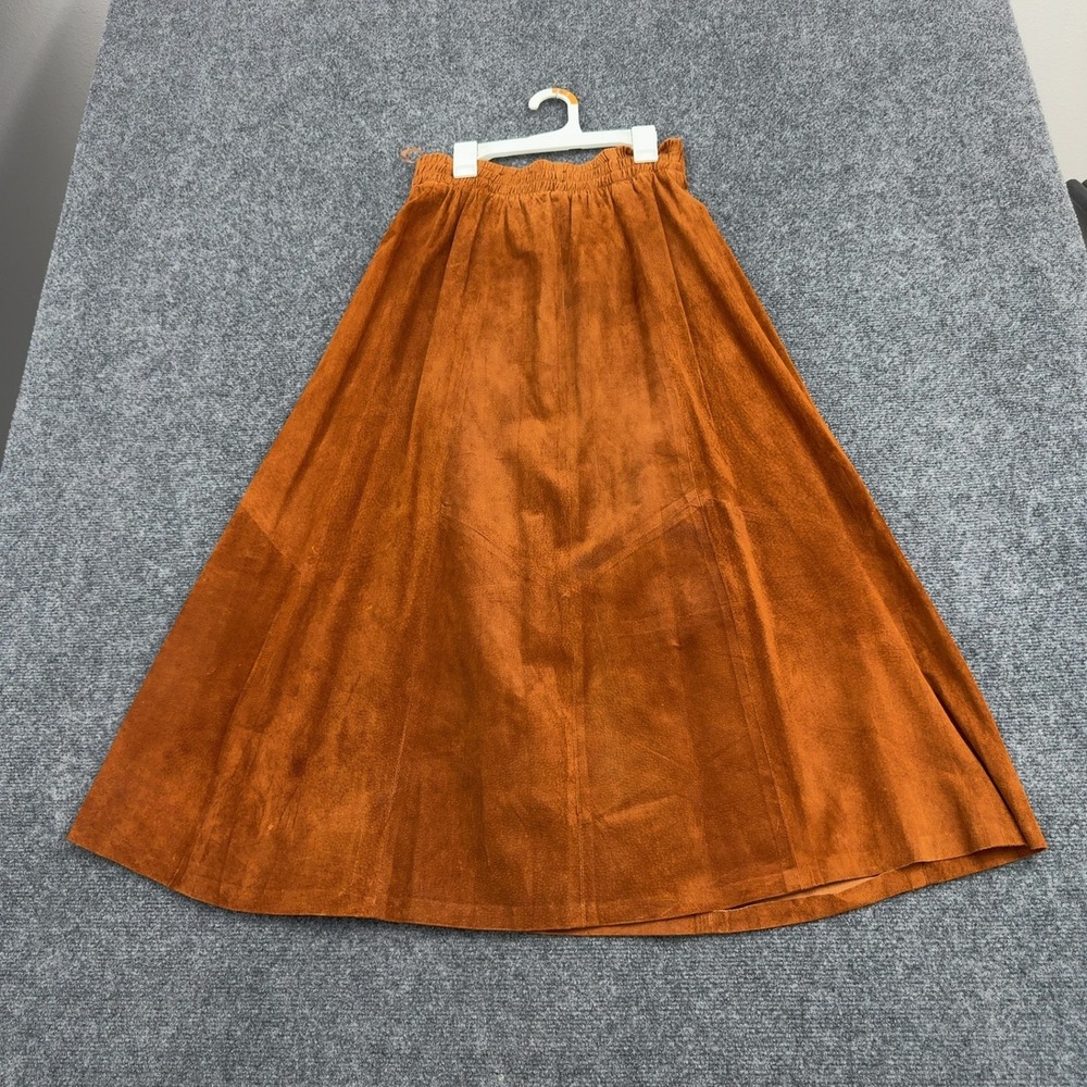 Vintage Pia Rucci Skirt Womens S Sienna Leather Suede Maxi Western Boho